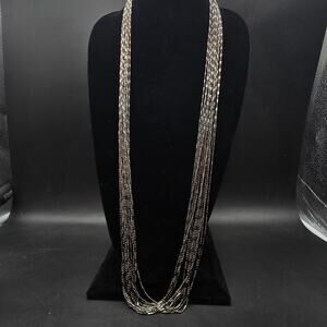 Garold C Miller Gun Metal Layered Chain Necklace Friends Collection QVC With Tag